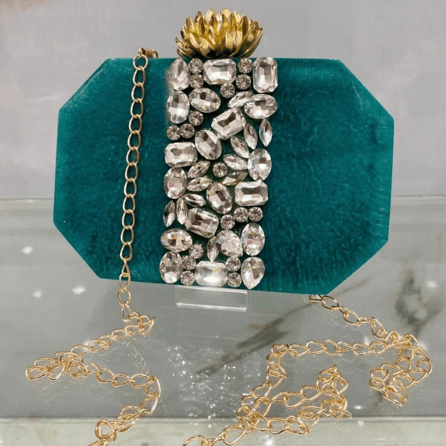 Emerald Radiance Crystal Clutch