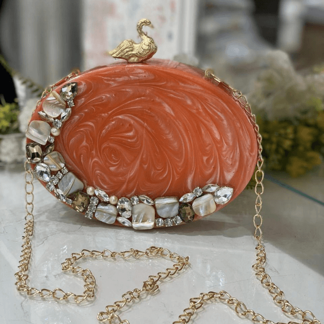 Gilded Swan Statement Clutch