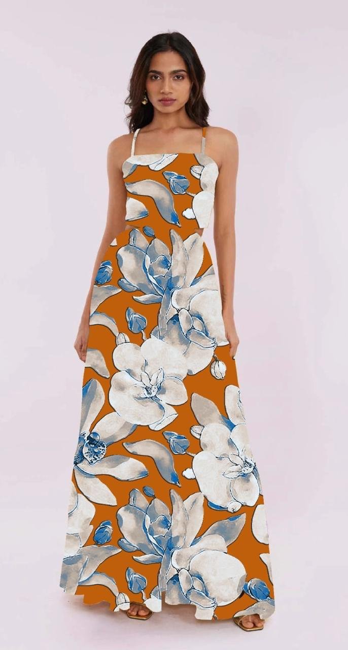 Amber Bloom Maxi Dress